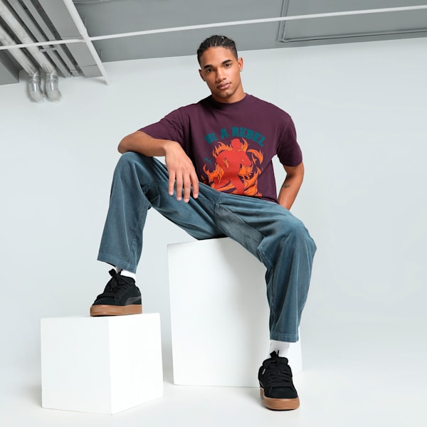 GRAPHICS "Rebel" Men's Relaxed Fit Tee, Midnight Plum, extralarge-IND